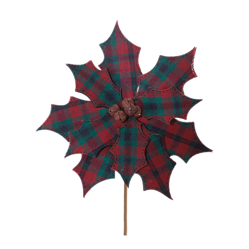 Tige de poinsettia écossais (ensemble de 2)
