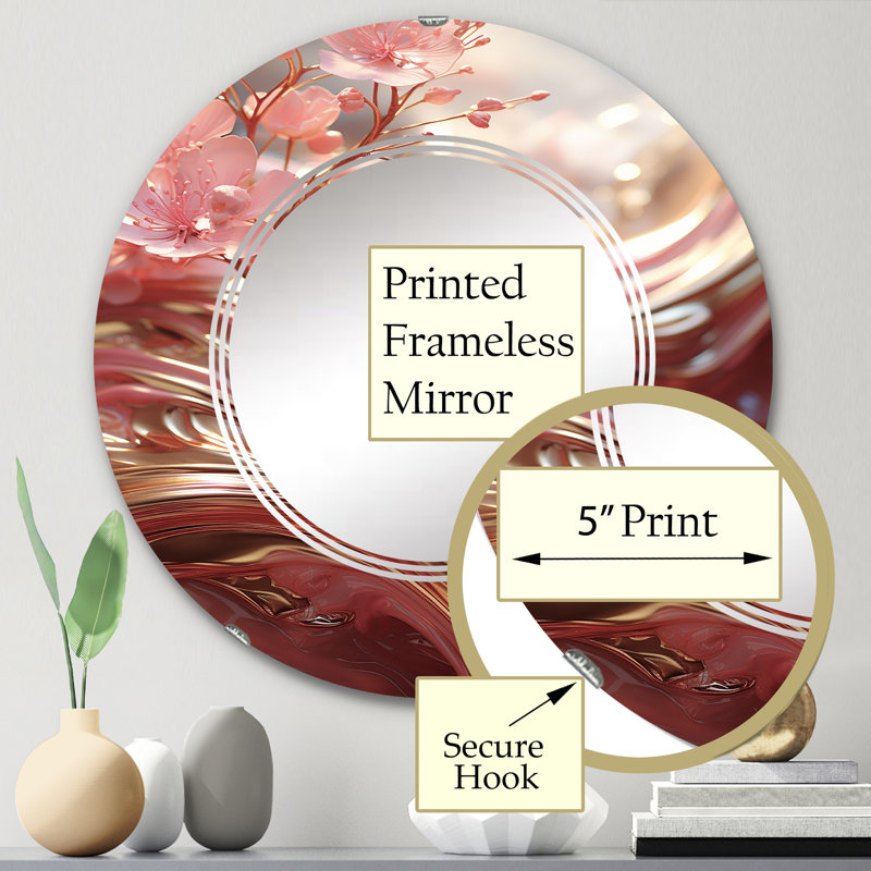 Bourdin - Miroir mural rond moderne, 24 po x 24 po