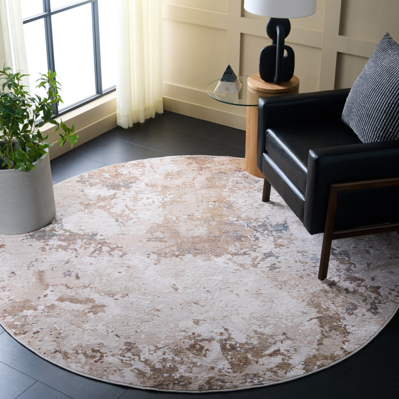 Tapis à performance abstraite Ellwood Modern 204 Performance, Rond 6 pi 5 po