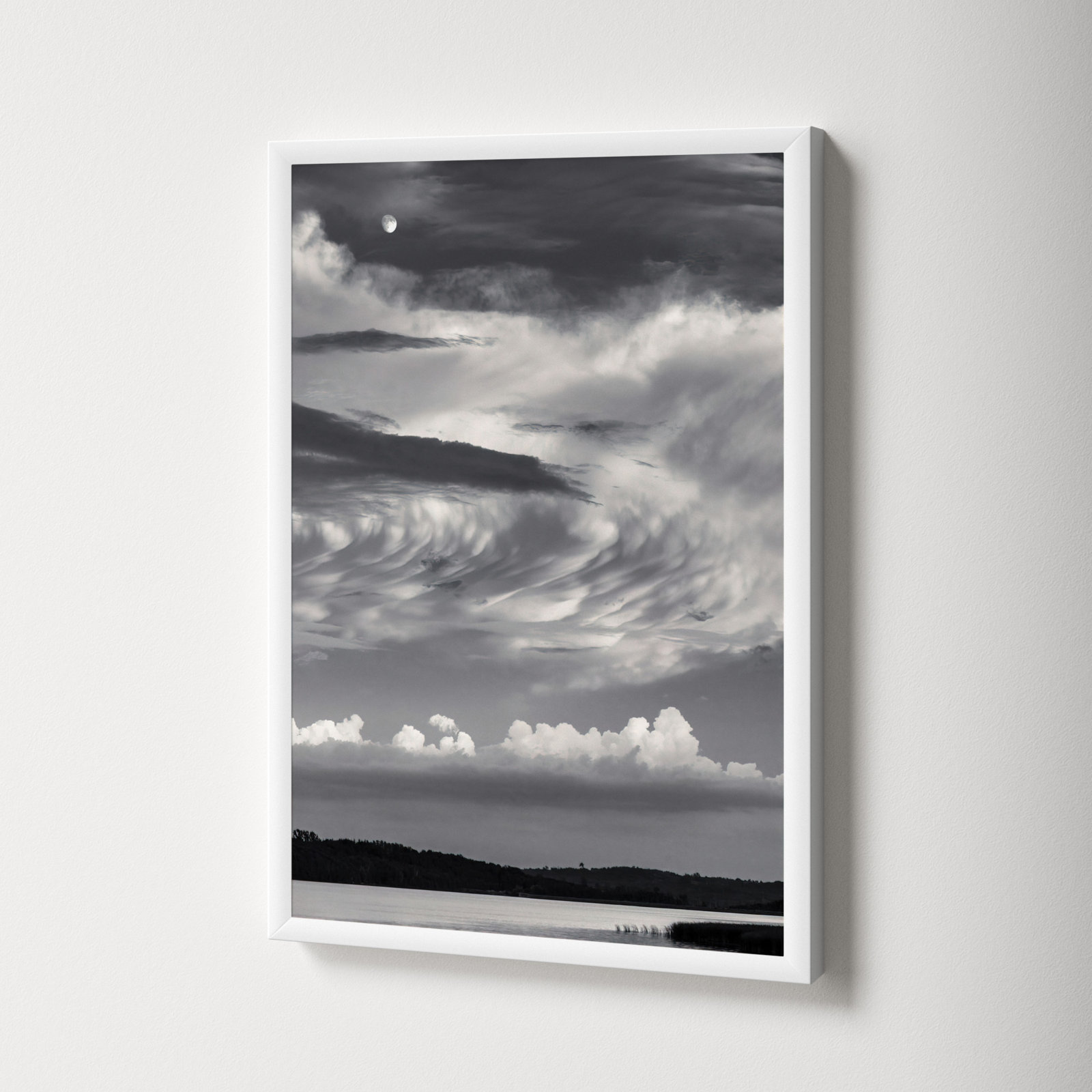 Garden Sign "Island Lake Moon" Print, White, 20" H x 14" W x 1.25" D