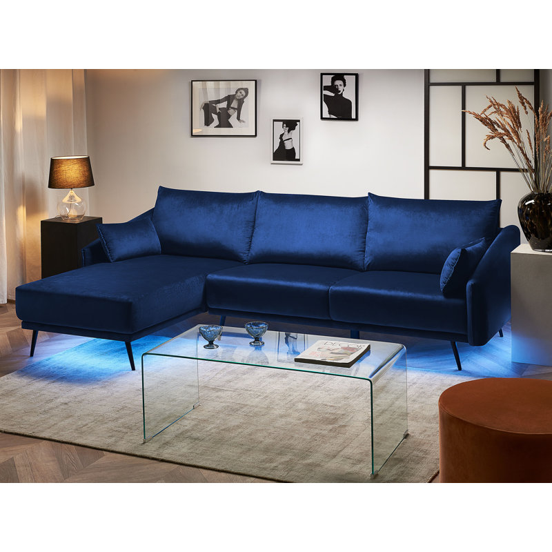 Dail Velvet Sofa, Navy Blue