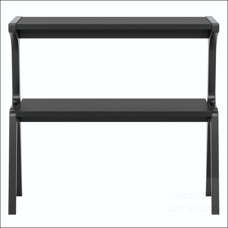Table de bout à 2 niveaux en bois massif avec design courbé