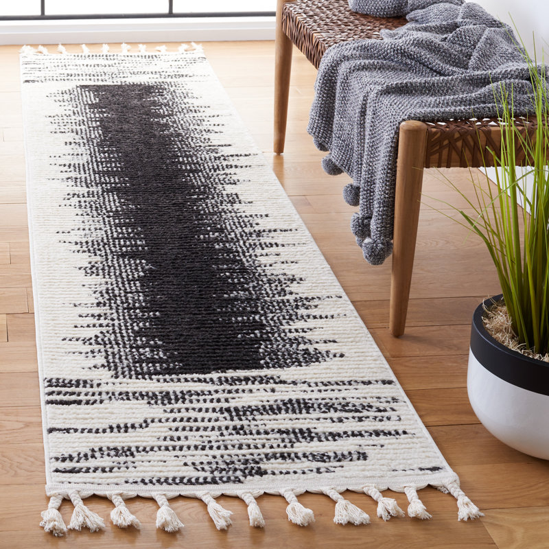 Bannon Tassel Performance Abstract Rug, Runner 2'2" x 9'