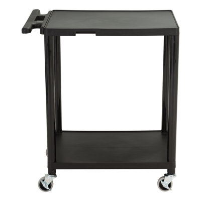 2-Shelf Plastic Mobile Utility AV Cart with Casters