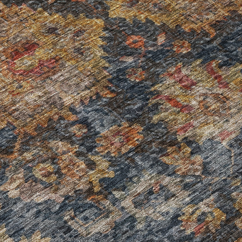 Cadenza Blue Washable Indoor-Outdoor Rug - , 2'6" x 3'10"