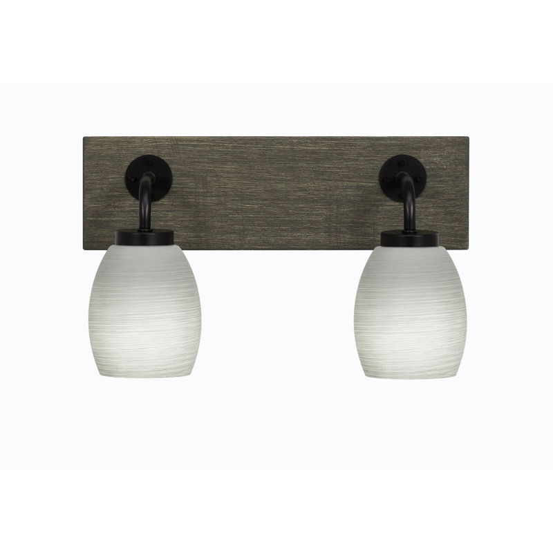 Barre d'éclairage de salle de bain 2 lumières Oxbridge avec finition en métal et verre blanc de 5 po, Transparent