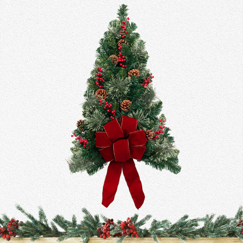 Pre-Lit Wall Tree with Timer
