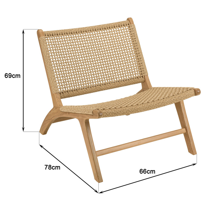 Set Of 2 Teak Garden Lounge Chairs