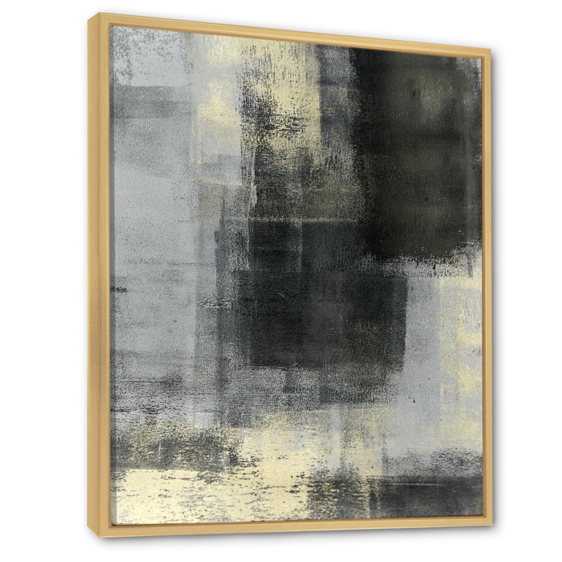 Art moderne gris et bleu II 2FDP47774, H 12 po x l 8 po x P 1 po, Encadrement brun