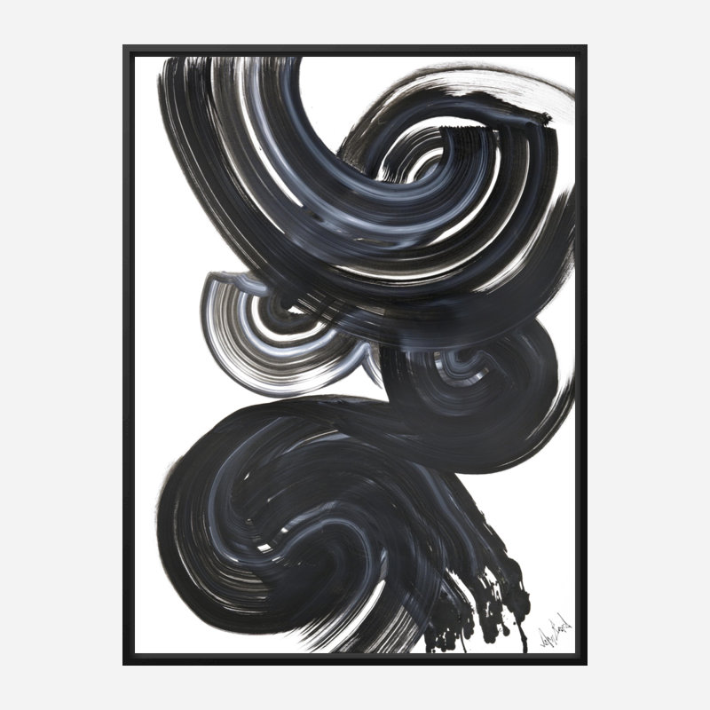 Current I On Giclee Canvas Hand Embellished Art, Black Framed Canvas, 41.5" H x 31.5" W x 1.75" D