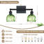 Applique murale de salle de bain 2 lumières en verre vert avec cadre en métal noir-822404660-822404650