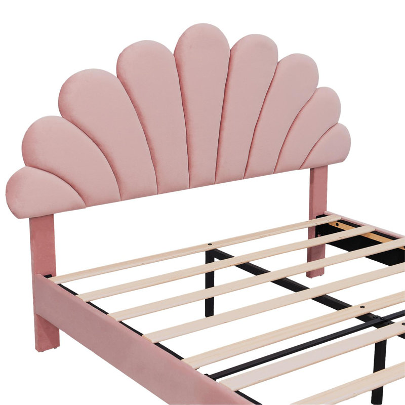 Adaway Upholstered Bed, Double (157cm x 193cm), Pink