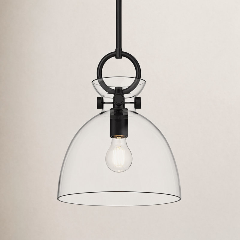 Tinka 1 - Light Single Pendant, 12.75" H x 10.5" W x 10.5" D, Matte Black, Clear