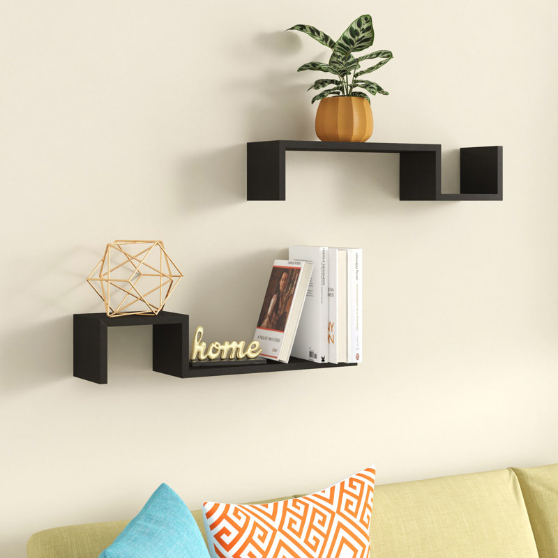 Taylorsville Asymmetrical Floating Shelves , Espresso