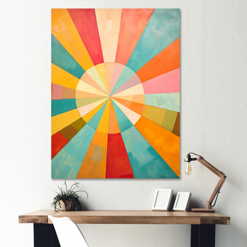 «Ilgars Colorful Mid Century Optical Serenade I», reproduction, Toile tendue, 32" H x 24" W