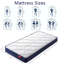 Twin Mattress 6 Inch, Twin Size Mattresses Hybrid Innerspring Mattress In A Box, Twin Foam Spring Mattress With Motion Isolation & Pressure Relief For Twin Bed Frames, Medium Soft, White+Blue