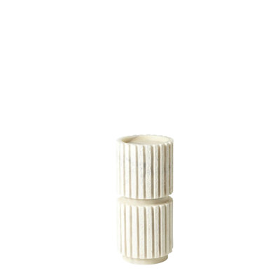Channel Pillar Holder-White Marble-Med
