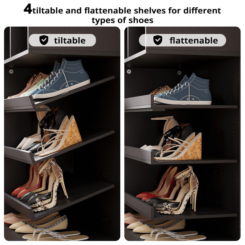 Armoire à chaussures avec étagères et casiers Closet, Noir