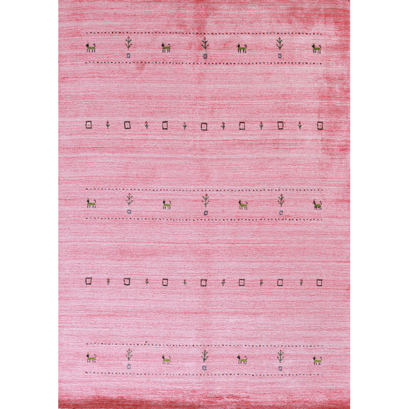 Tapis rose fait à la main Gabbeh 5 x 7