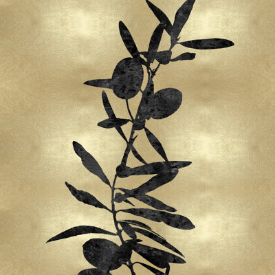 Gold And Black Floral 4 by Danielle Carson - Wrapped Canvas Print