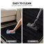 Tapis noir antidérapant à bordure rayée lavable à la machine-36957584