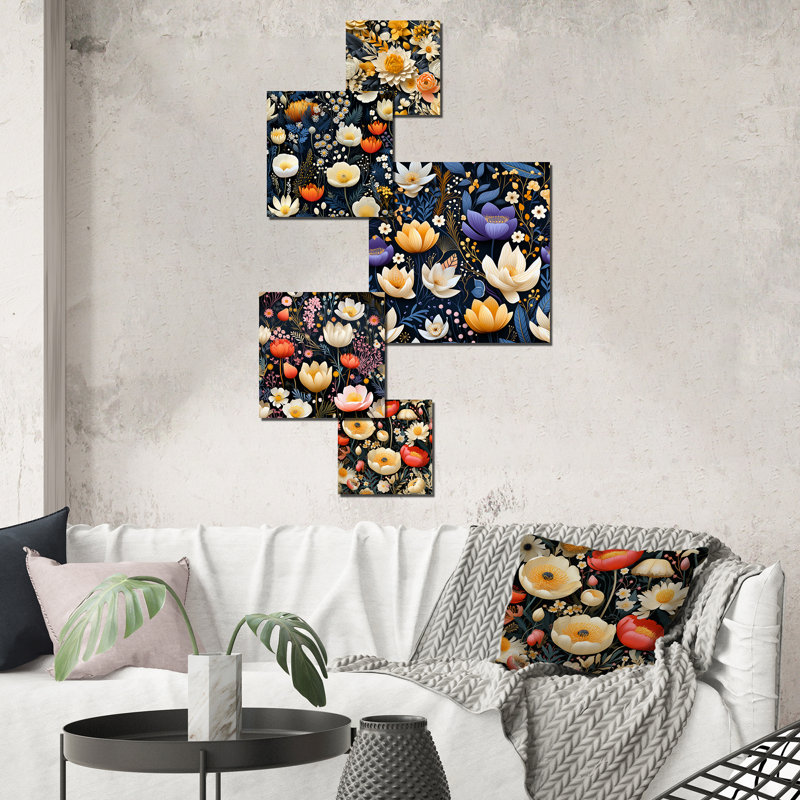 Palermo - Floral Wall Decor Set Of 5