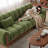 Green Polyester Modular Sofa-63312879-63312877