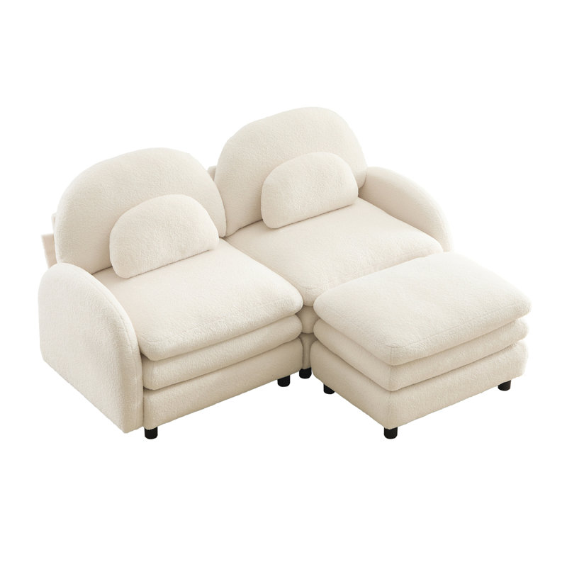 Canapé-lit Teddy, Beige White Teddy, 68.5" W