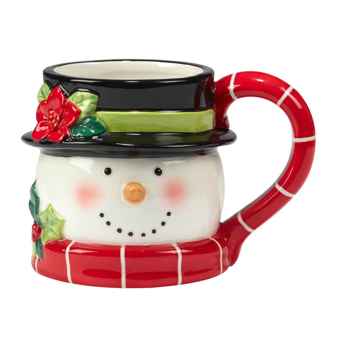 Certified International Holiday Magic Snowman Set Of 4 3-D Mug (Set of 4) Certified International