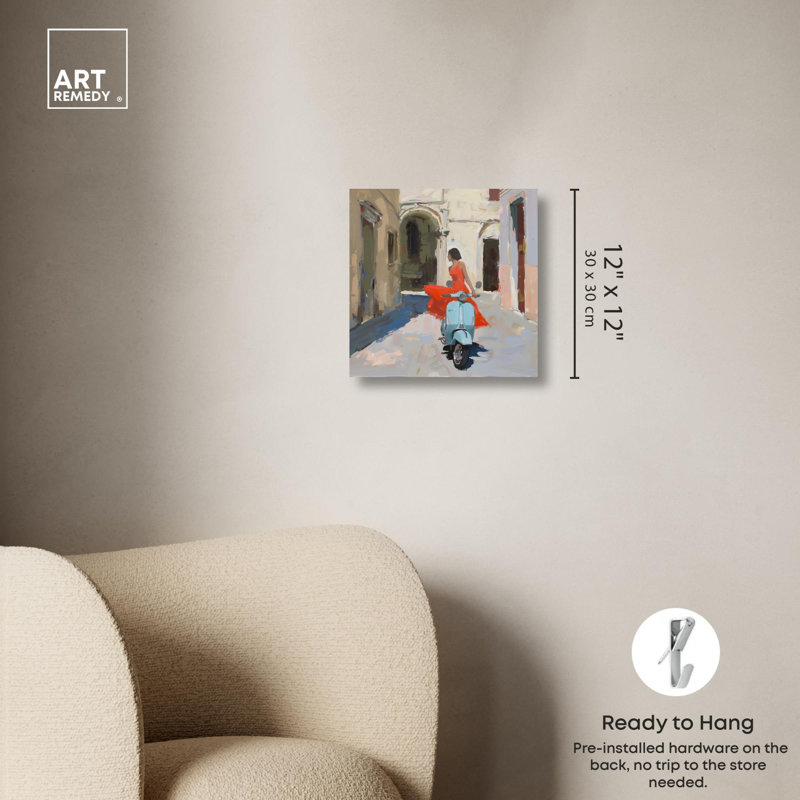 «Venice Visits Canvas» par Art Remedy, Toile tendue, H 12 po x l 12 po