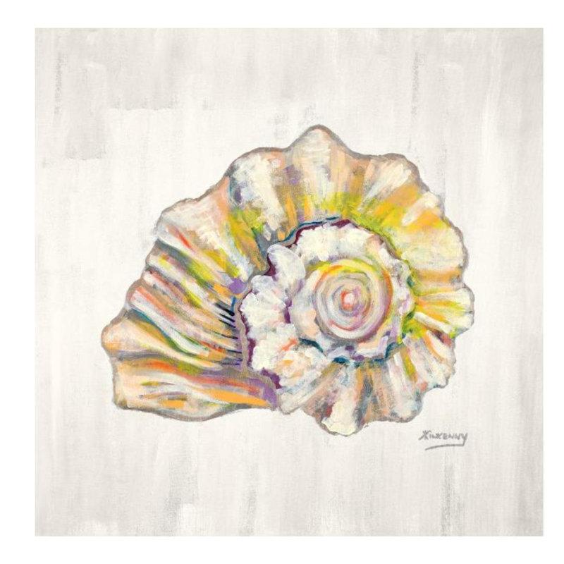 Conch Shell (Cream) Print by JP Kilkenny, 40" H x 40" W, Glass Coat