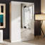 Brendle 3 Door Mirror Wardrobe - High Gloss Finish, Soft Close Doors, Full-Length Mirror, Polished Metal Handles-1251823677