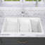 Évier de cuisine en granite simple 33 po x l 19 po avec évier de préparation et passoire - solution de cuisine durable, élégante et multifonctionnelle