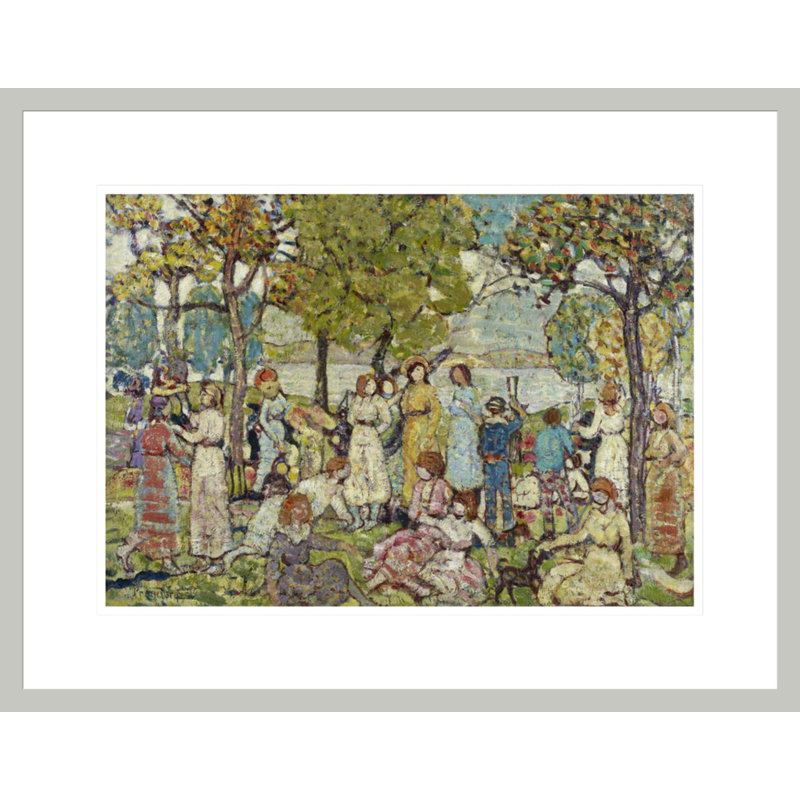 «Holidays» par Maurice Brasil Prendergast, impression giclée sur cadre, 16.96" H x 21.75" W