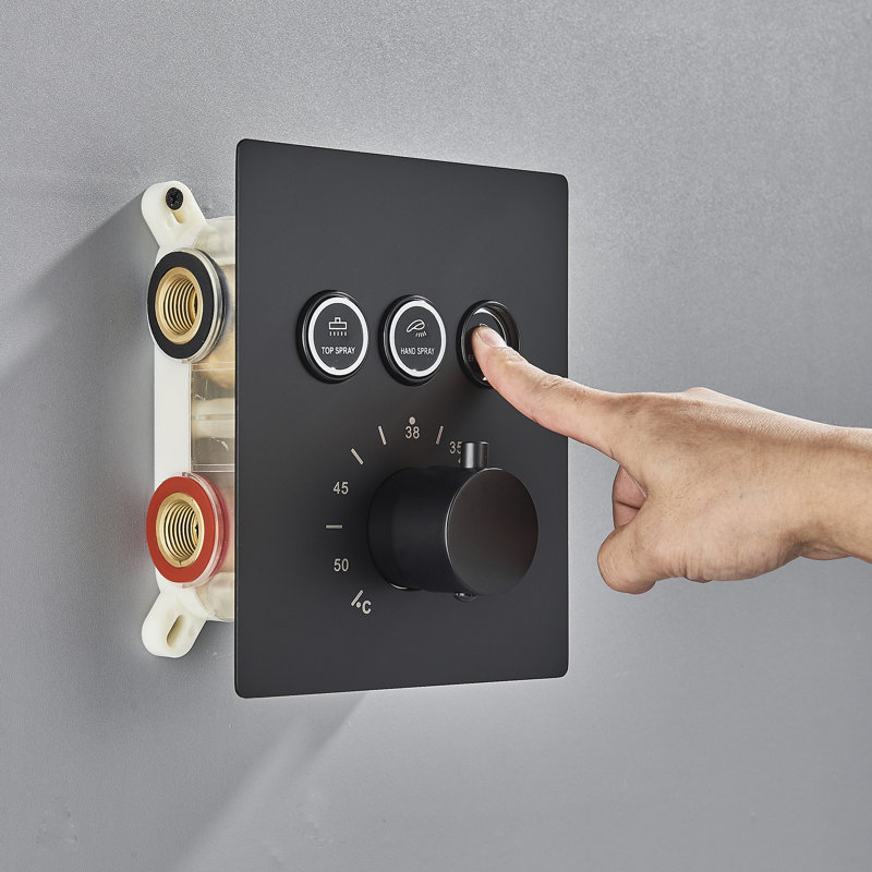 Robinet de douche thermostatique 12 pouces avec douche à main
