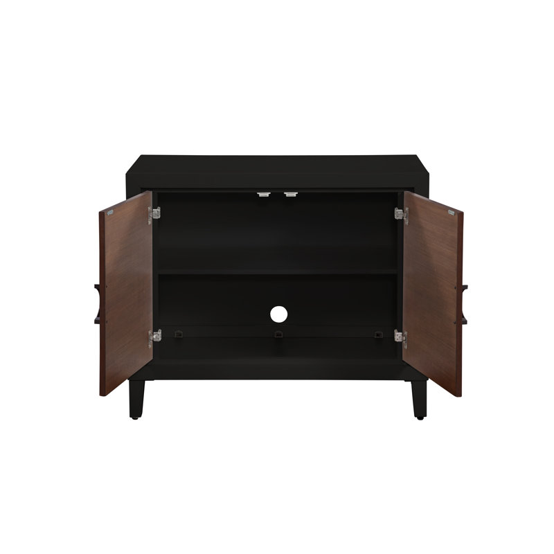 Commode d'appoint en bois 2 portes Deerfin, Noir / brun