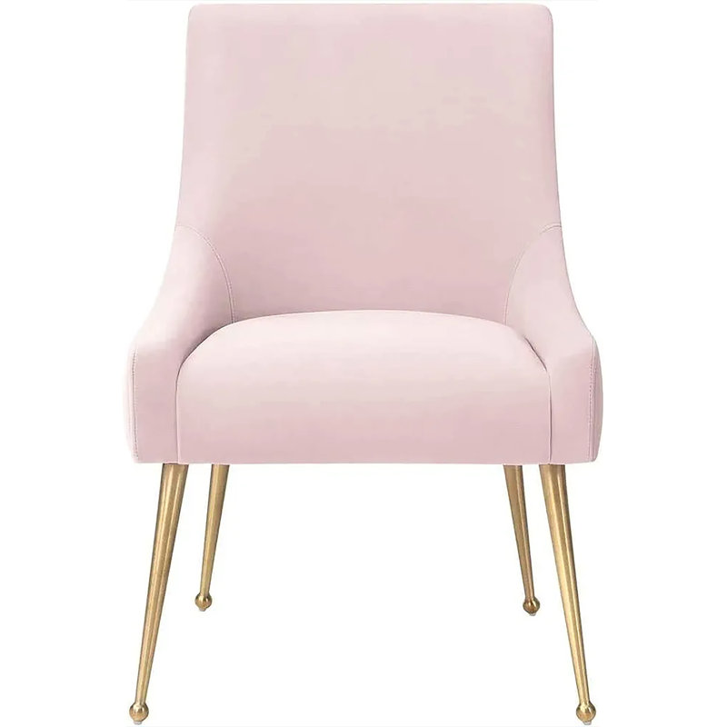 Firkins 18.5'' H Velvet Upholstered Side Chair, Silver, Pink