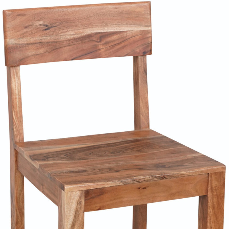 Chaise de bar 18 po en bois massif brun