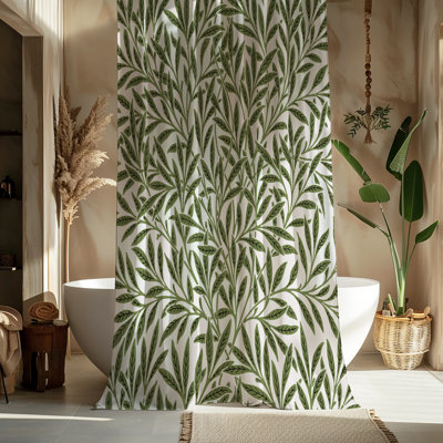 Green Foliage Shower Curtain