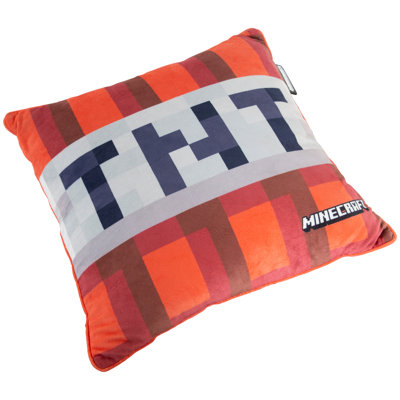 Minecraft: Decorative Cushion - TNT - Red, 14.96" Throw Pillow, Iconic Game TNT Block Design, Stylish & Functional, Room & Home Decor, Licensed