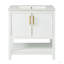 Meuble-lavabo de 30 pouces avec lavabo en céramique et rangement polyvalent - idéal pour les petites salles de bain-117021311