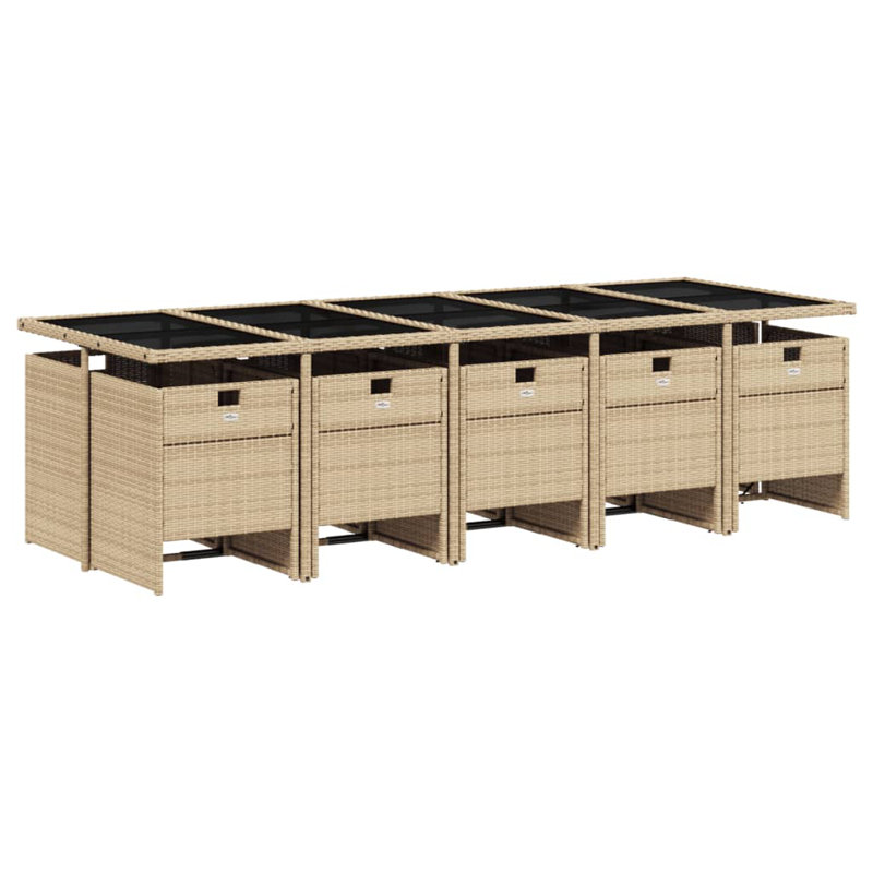  Ensemble de 10 chaises de patio, Blanc, crème, Beige