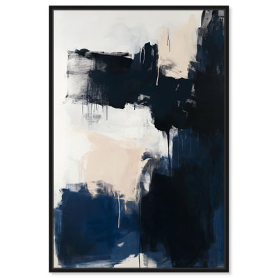 Skyline Blue Brush II Canvas Blue Abstract Art by Art Remedy