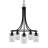 Paramount 5 Light Downlight Chandelier Shown In Matte Black Finish With 4" Clear Bubble Glass