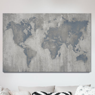 Carte du monde V4 - impression sur toile tendue