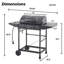 Barbecue au propane à 4 brûleurs avec brûleur latéral, 4 brûleurs, 42 000, grilles recouvertes d'émail, 1 table en émail mobile