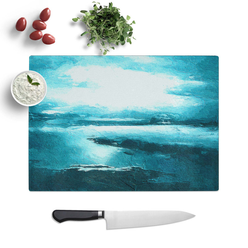 Tempered Glass Aerial View of the Isle of Skye in Scotland Chopping Board, 39 cm W x 28.5 cm L