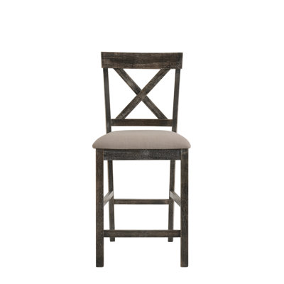 Ensemble de chaises à hauteur de comptoir Martha II en lin brun clair et gris vieilli (ensemble de 2)