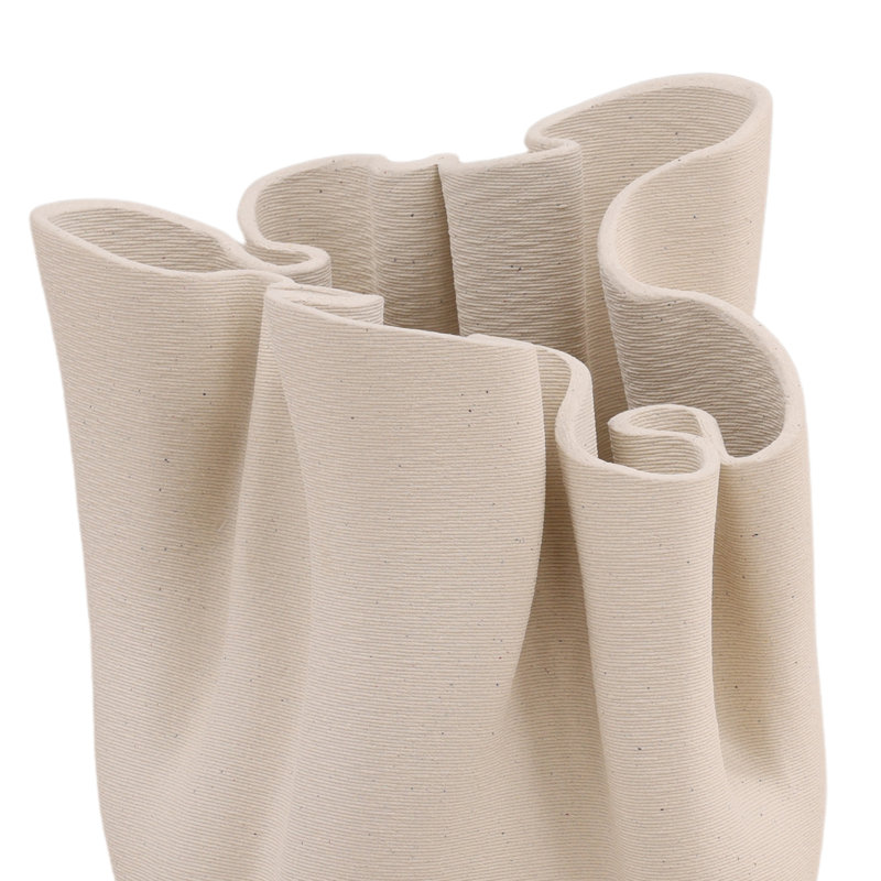 Aurea Vase Ivory, 15.5" H x 10" W x 10" D