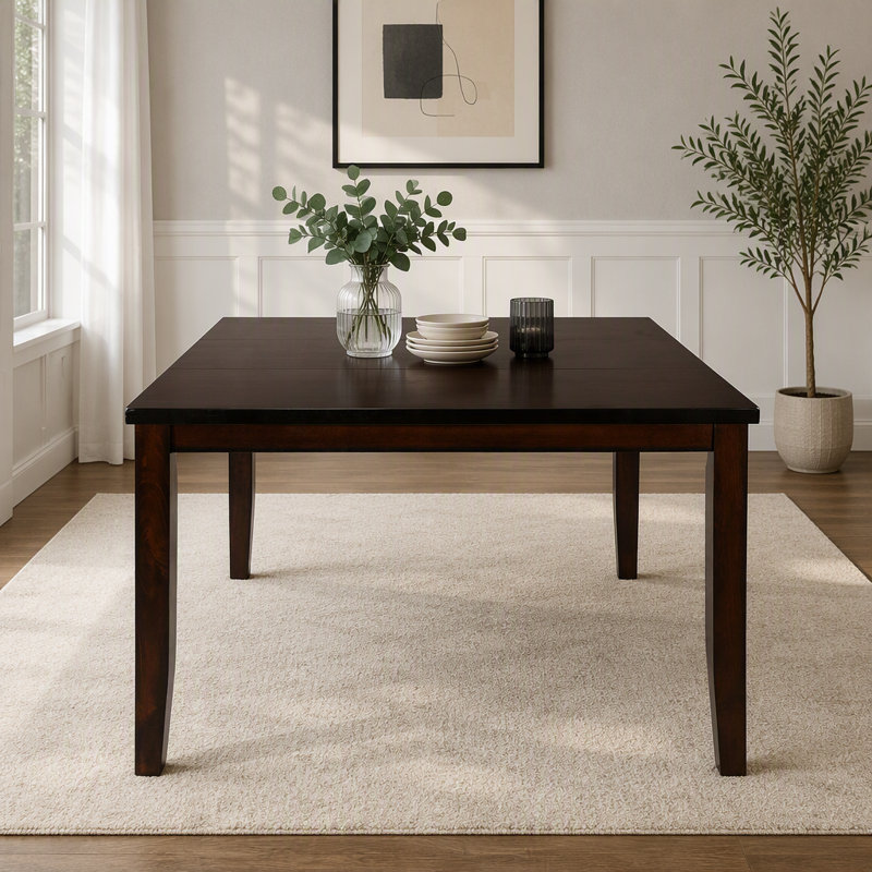 Table de salle à manger à hauteur de comptoir en cerisier avec placage de manguier